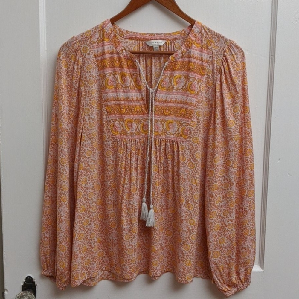 Lucky Floral Peasant Top Long sleeved boho